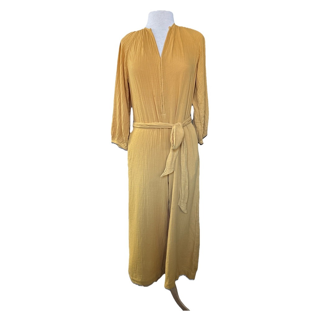 NWT Gap‎ Mustard Yellow jumpsuit in Muslin Cotton Jumpsuit size 4 Coastal READ